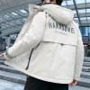 20 new winter men's fashion workwear cotton-padded jackets, thickened and warm hooded Korean-style men's jackets, trendy cotton-padded jackets details Picture